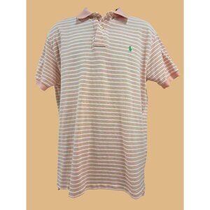 Polo Ralph Lauren Mens Orange Striped Polo Shirt Large